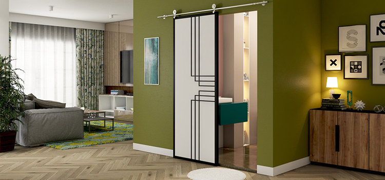 sliding bathroom door installation in Lakeside